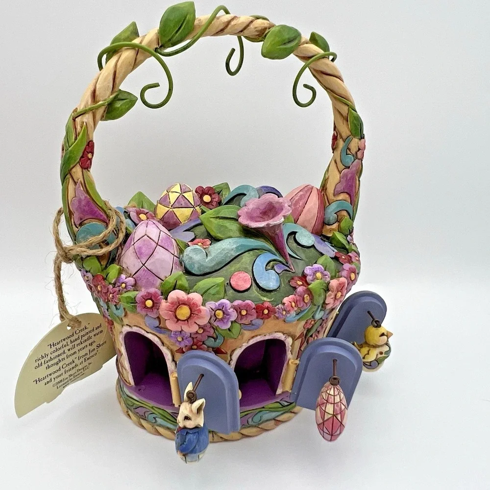 Jim Shore Heartwood Creek Be Open to Miracles Easter Basket with Ornaments